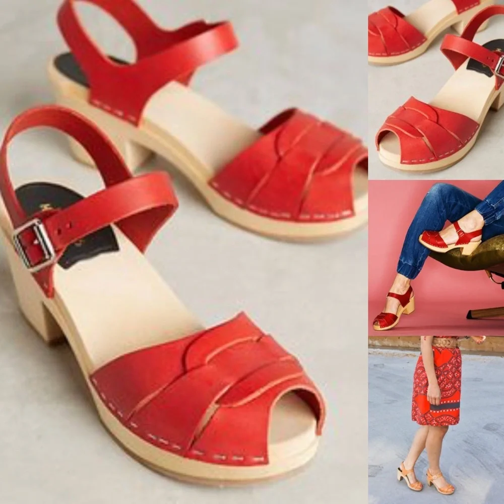 Anthropologie Red clog Sandals - Picture 1 of 4